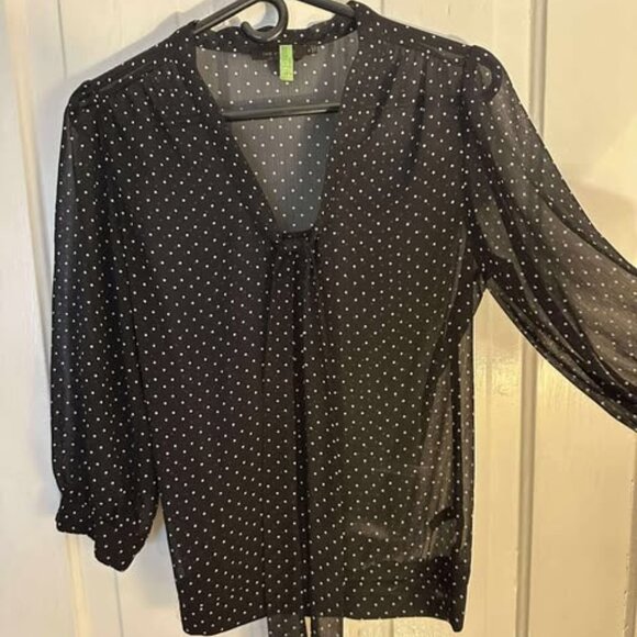 Polka Dot Tie Blouse - Picture 1 of 2